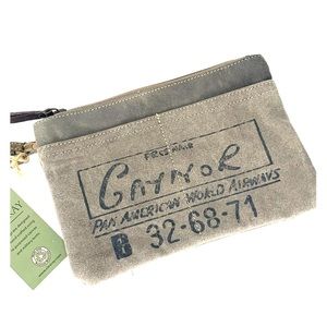 Wristlet Clutch Repurposed Military Tent Canvas